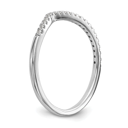 14K Weißgold Diamant-Ehering mit geschwungenem Design