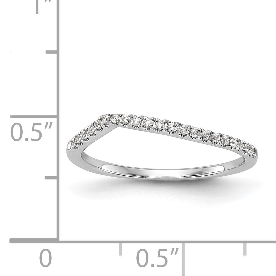 14K Weißgold Diamant-Ehering mit geschwungenem Design