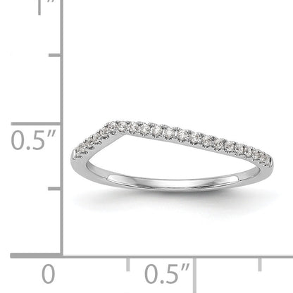 14K Weißgold Diamant-Ehering mit geschwungenem Design