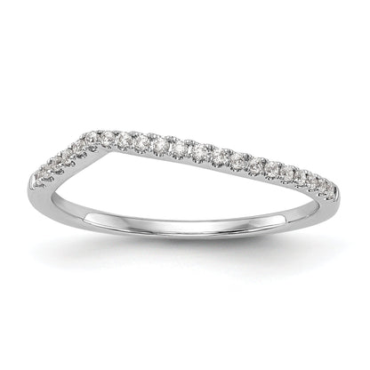 14K Weißgold Diamant-Ehering mit geschwungenem Design