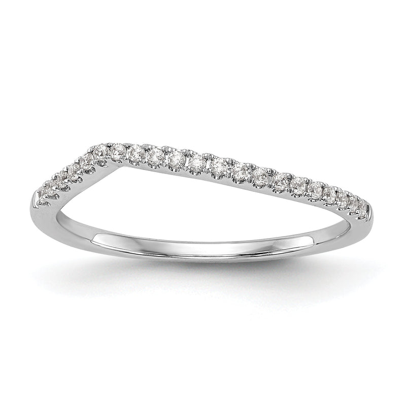 14K Weißgold Diamant-Ehering mit geschwungenem Design