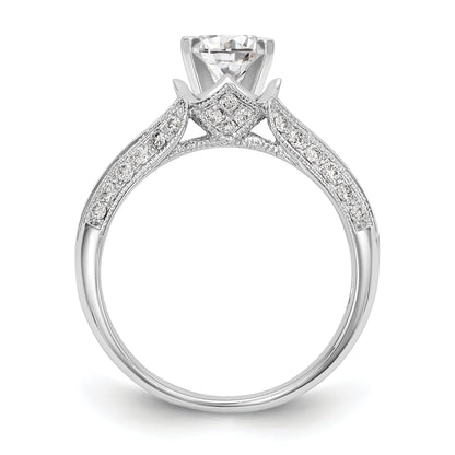 Verlobungsring aus 14 Karat Weißgold mit simuliertem Diamanten im Criss-Cross-Design und Steckfassung