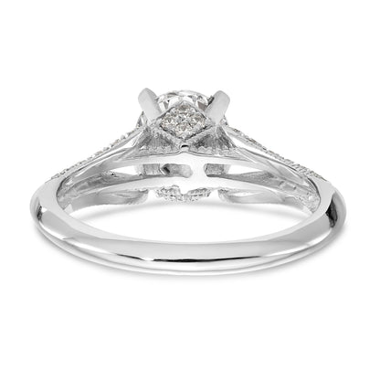 Verlobungsring aus 14 Karat Weißgold mit simuliertem Diamanten im Criss-Cross-Design und Steckfassung