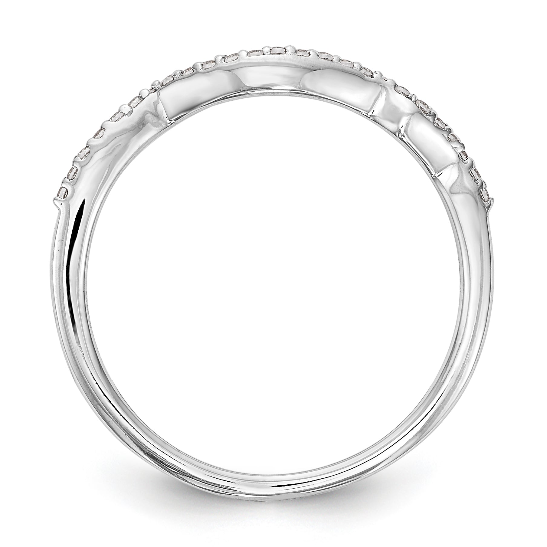 14 Karat Weißgold Diamant-Ring, konturiert