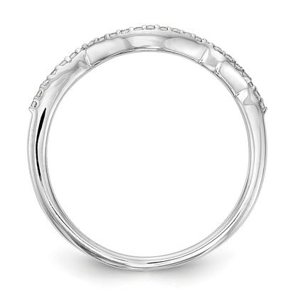 14 Karat Weißgold Diamant-Ring, konturiert