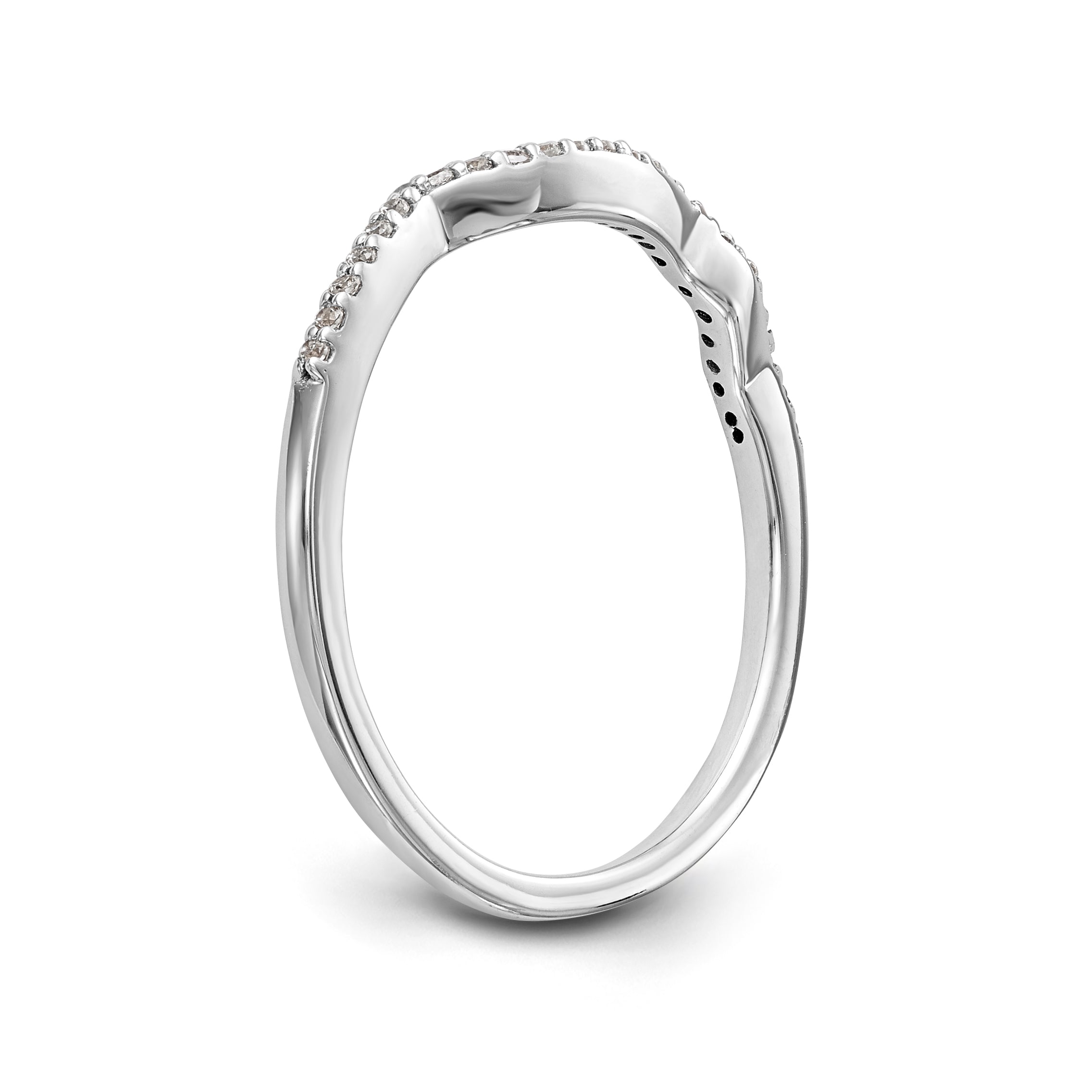 14 Karat Weißgold Diamant-Ring, konturiert