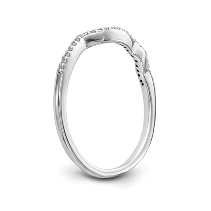 14 Karat Weißgold Diamant-Ring, konturiert
