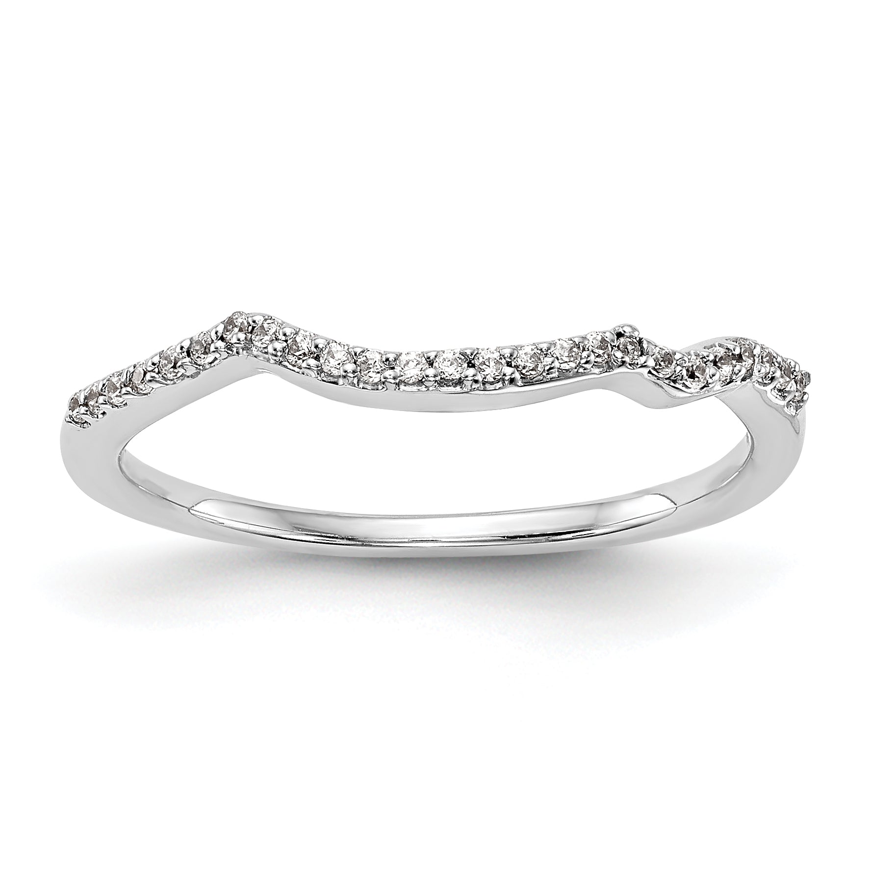 14 Karat Weißgold Diamant-Ring, konturiert