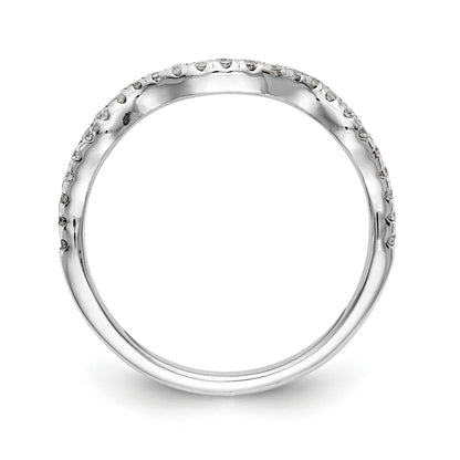 14K Weißgold Diamant-Ehering mit geschwungener Form