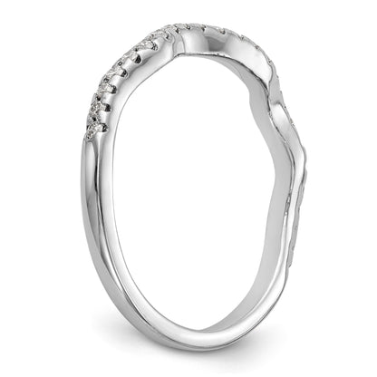 14K Weißgold Diamant-Ehering mit geschwungener Form
