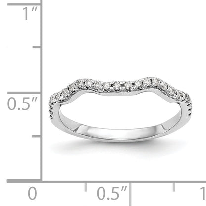 14K Weißgold Diamant-Ehering mit geschwungener Form