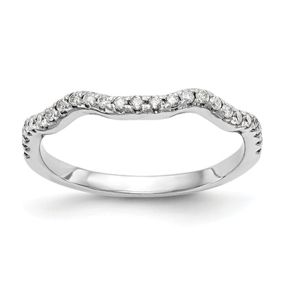 14K Weißgold Diamant-Ehering mit geschwungener Form