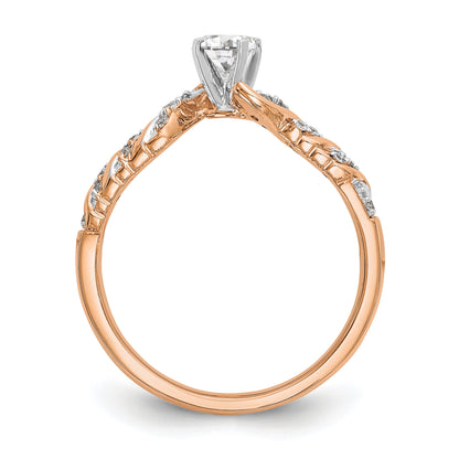 14K Gelbgold Verlobungsring mit Diamanten, 0,122 ct, poliert