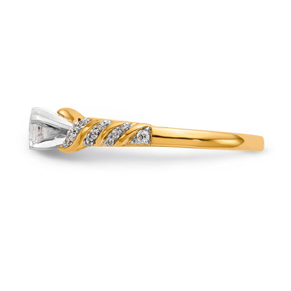 14K Gelbgold Verlobungsring mit Diamanten, 0,122 ct, poliert