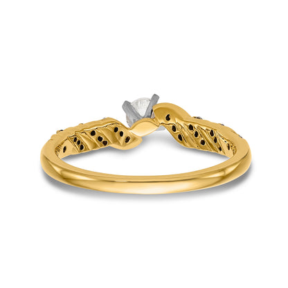14K Gelbgold Verlobungsring mit Diamanten, 0,122 ct, poliert