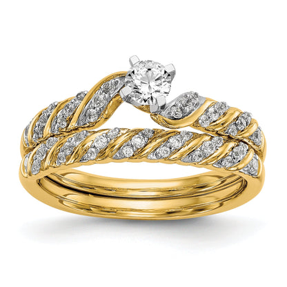 14K Gelbgold Verlobungsring mit Diamanten, 0,122 ct, poliert
