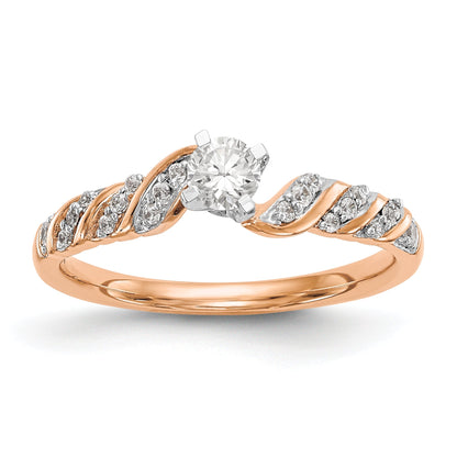 14K Gelbgold Verlobungsring mit Diamanten, 0,122 ct, poliert