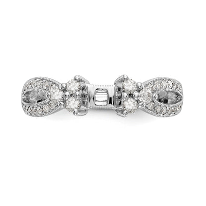 14K Weißgold Verlobungsring mit Krappenfassung, simuliertem Diamanten und Criss-Cross-Design