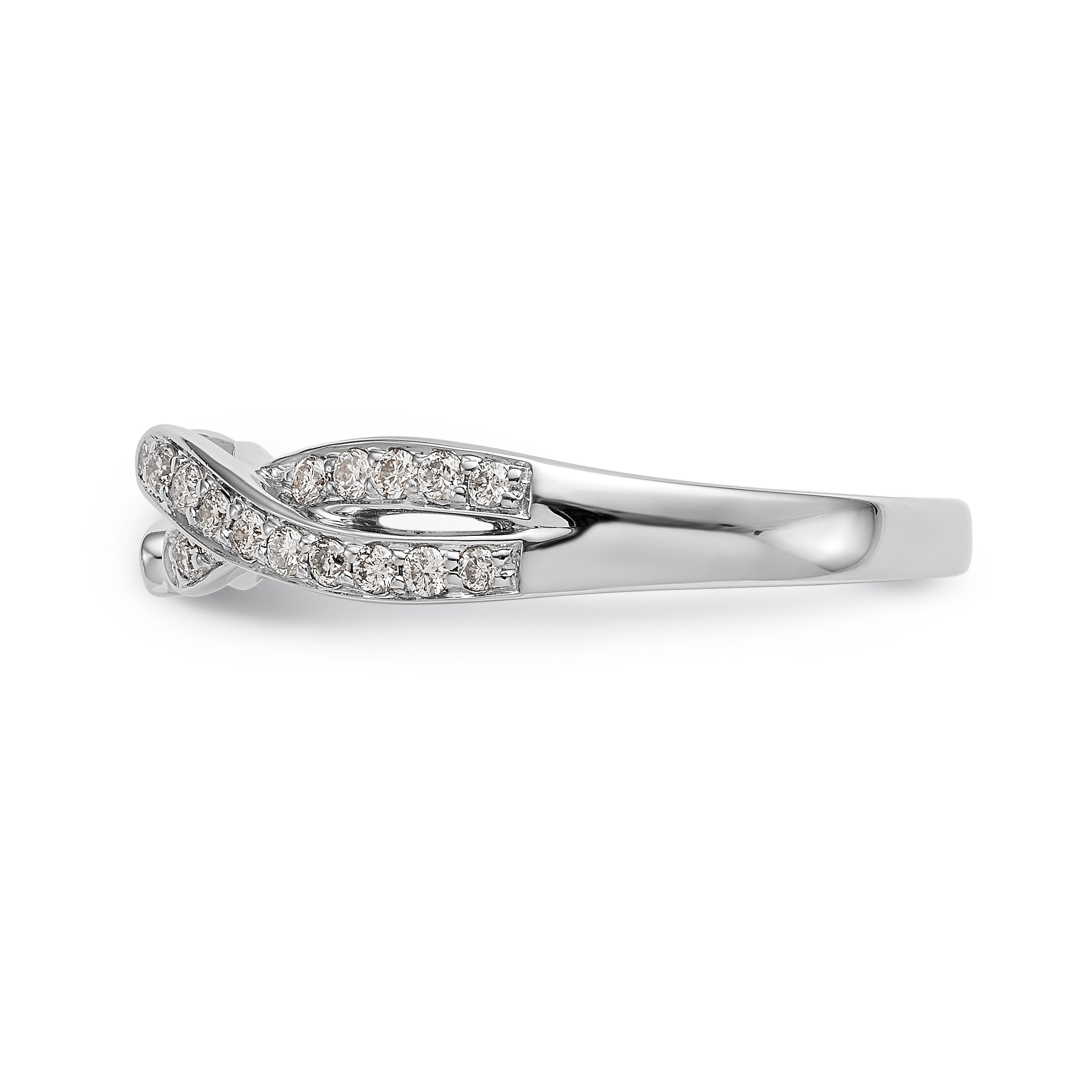 14-Karat-Weißgold-Ring mit Zargenfassung, imitiertem Diamanten und Criss-Cross-Design