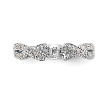 14-Karat-Weißgold-Ring mit Zargenfassung, imitiertem Diamanten und Criss-Cross-Design