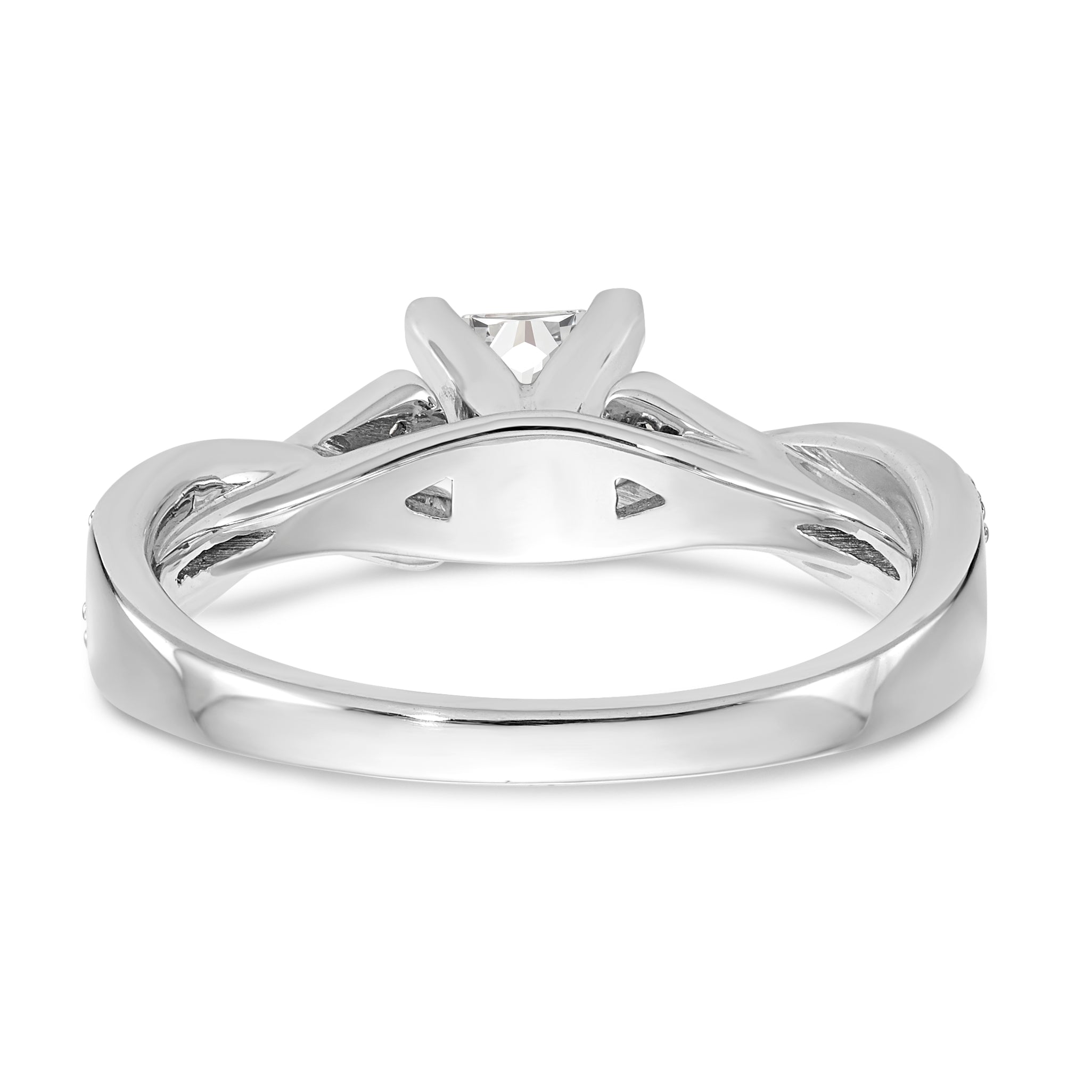 14-Karat-Weißgold-Ring mit Zargenfassung, imitiertem Diamanten und Criss-Cross-Design