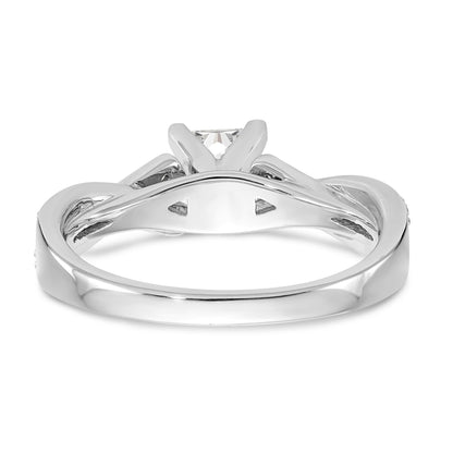 14-Karat-Weißgold-Ring mit Zargenfassung, imitiertem Diamanten und Criss-Cross-Design