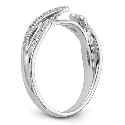 14-Karat-Weißgold-Ring mit Zargenfassung, imitiertem Diamanten und Criss-Cross-Design