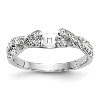 14-Karat-Weißgold-Ring mit Zargenfassung, imitiertem Diamanten und Criss-Cross-Design