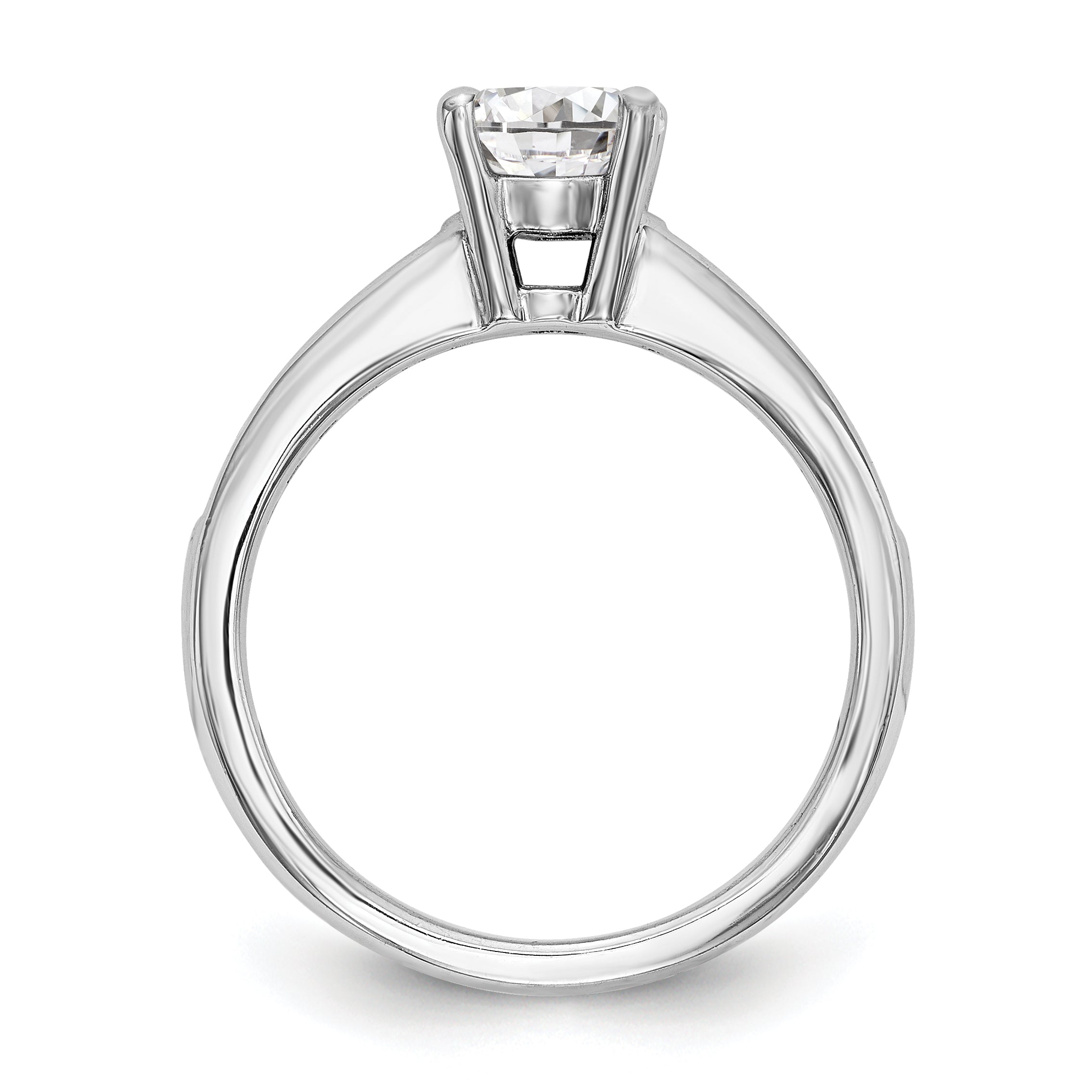 14K Weißgold Verlobungsring mit simuliertem Diamanten