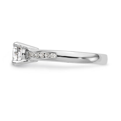 14K Weißgold Verlobungsring mit simuliertem Diamanten