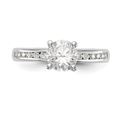 14K Weißgold Verlobungsring mit simuliertem Diamanten
