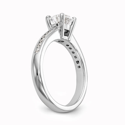 14K Weißgold Verlobungsring mit simuliertem Diamanten