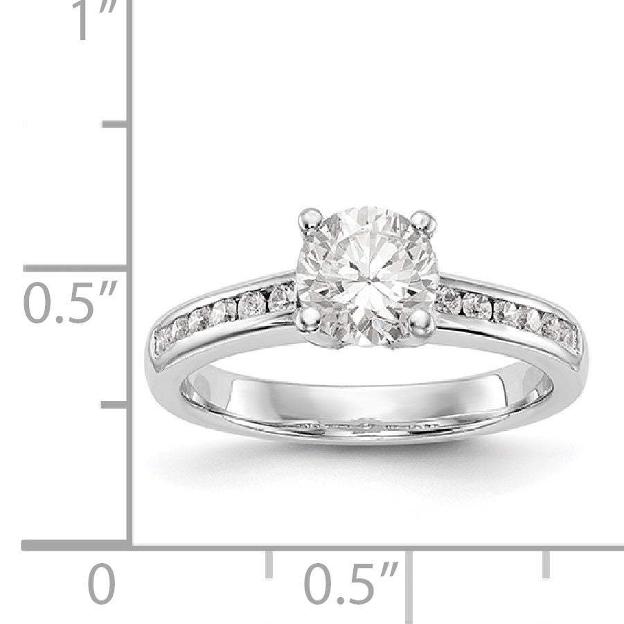 14K Weißgold Verlobungsring mit simulierten Diamanten