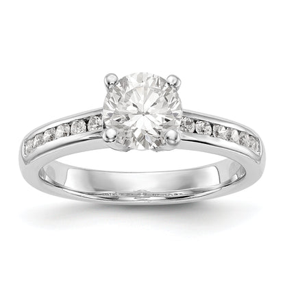 14K Weißgold Verlobungsring mit simulierten Diamanten