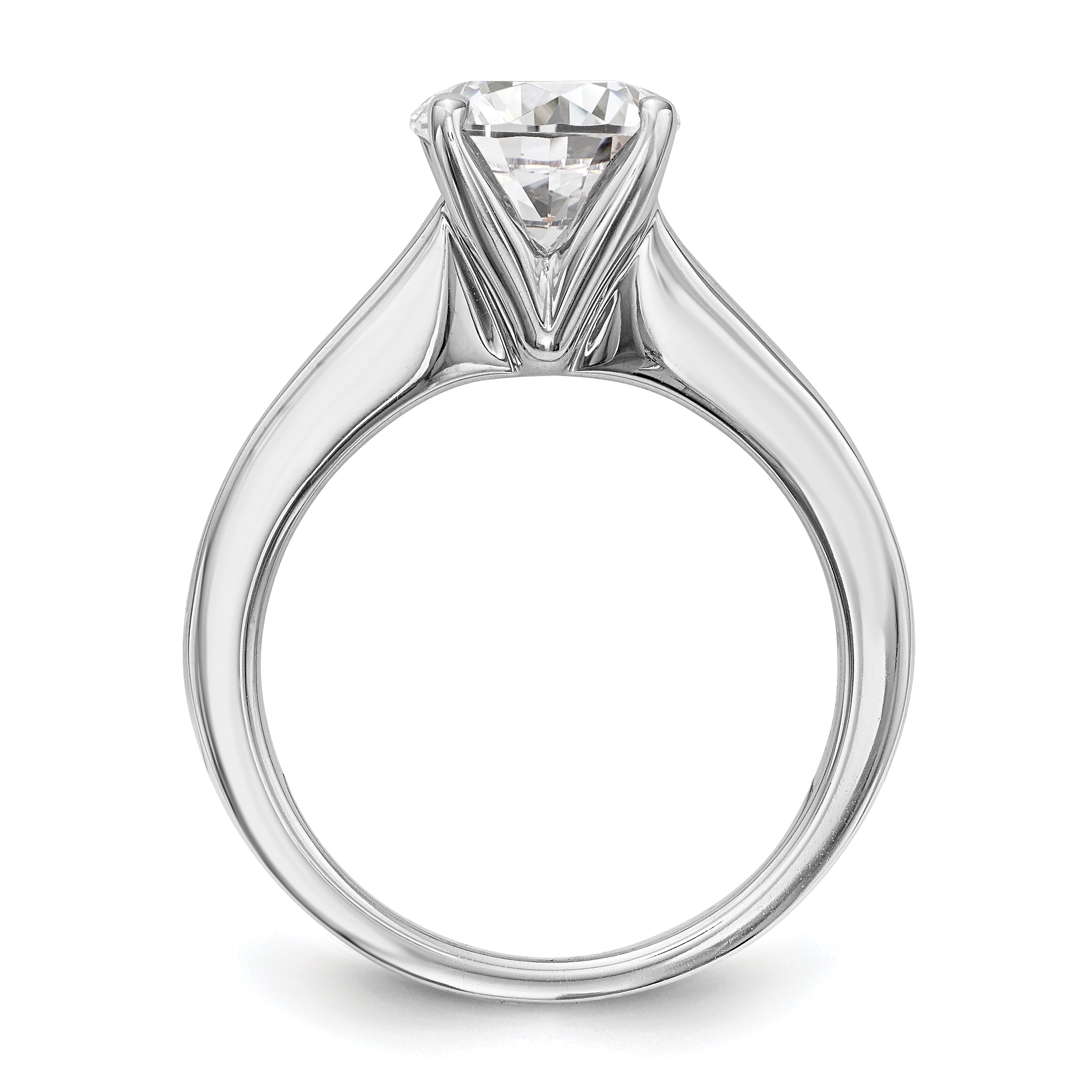 14K Weißgold Verlobungsring mit simulierten Diamanten