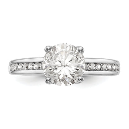 14K Weißgold Verlobungsring mit simulierten Diamanten