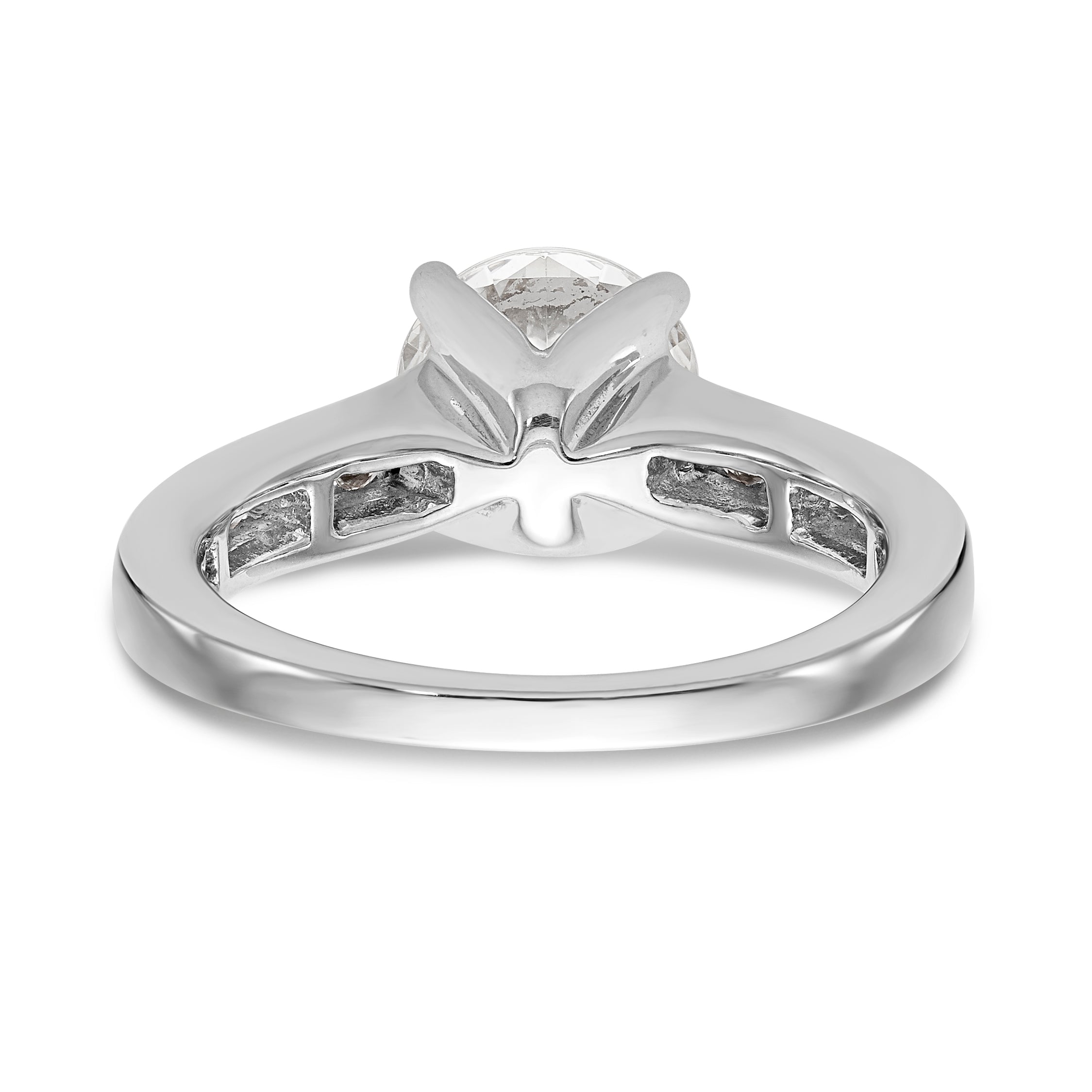 14K Weißgold Verlobungsring mit simulierten Diamanten