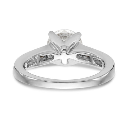 14K Weißgold Verlobungsring mit simulierten Diamanten