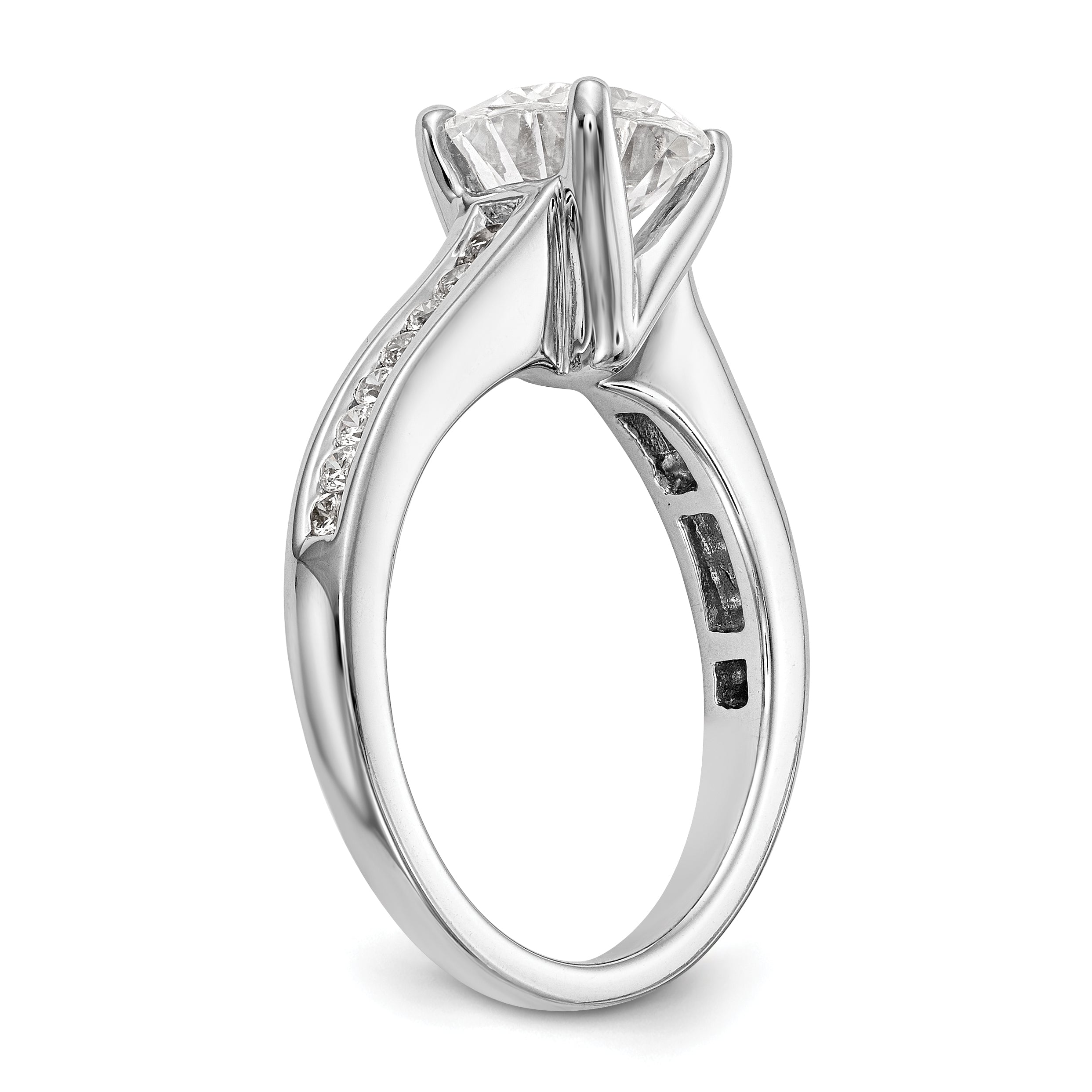 14K Weißgold Verlobungsring mit simulierten Diamanten