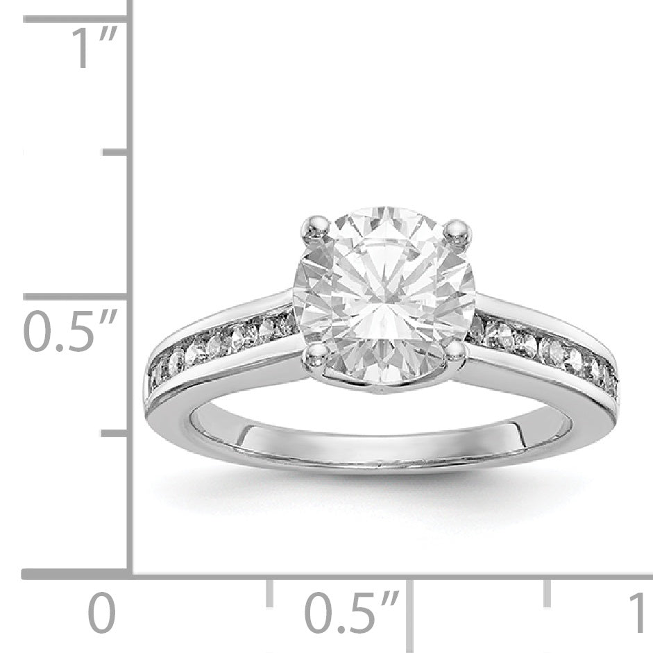 14K Weißgold Verlobungsring mit simulierten Diamanten