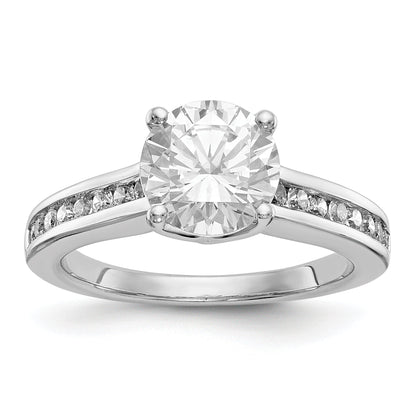 14K Weißgold Verlobungsring mit simulierten Diamanten