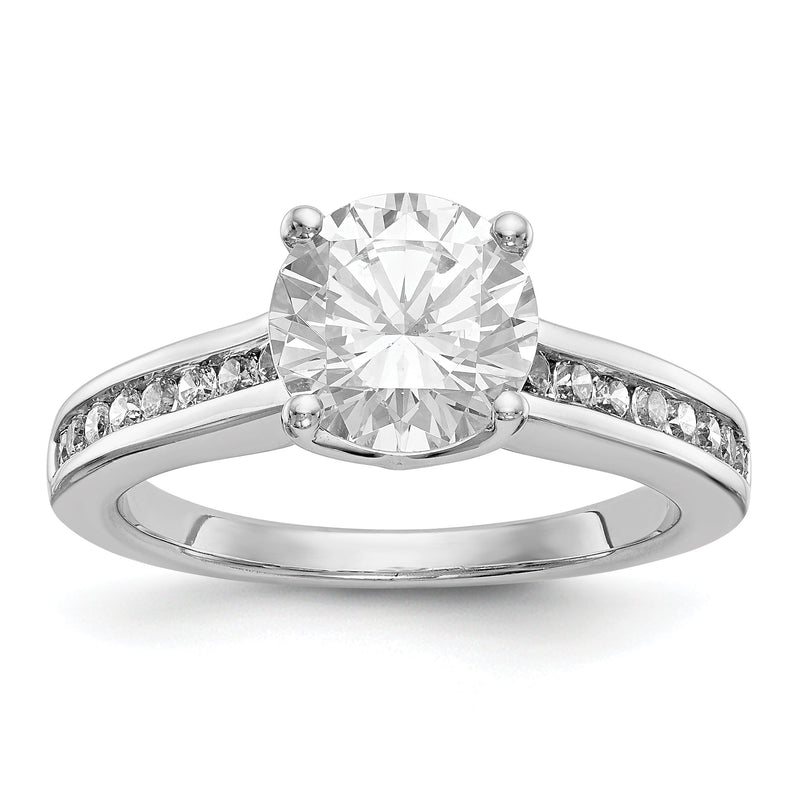 14K Weißgold Verlobungsring mit simulierten Diamanten