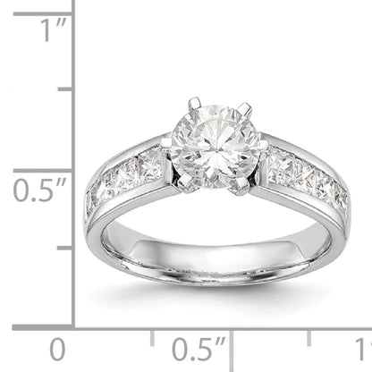 14 Kt. Weißgold Verlobungsring mit Krappenfassung und simuliertem Diamanten
