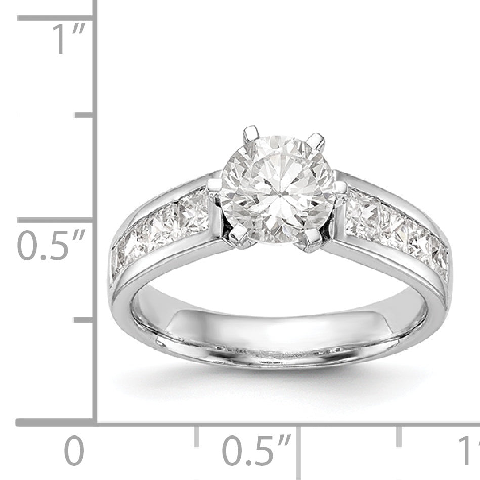 14K Weißgold Verlobungsring mit simuliertem Diamant in Krappenfassung
