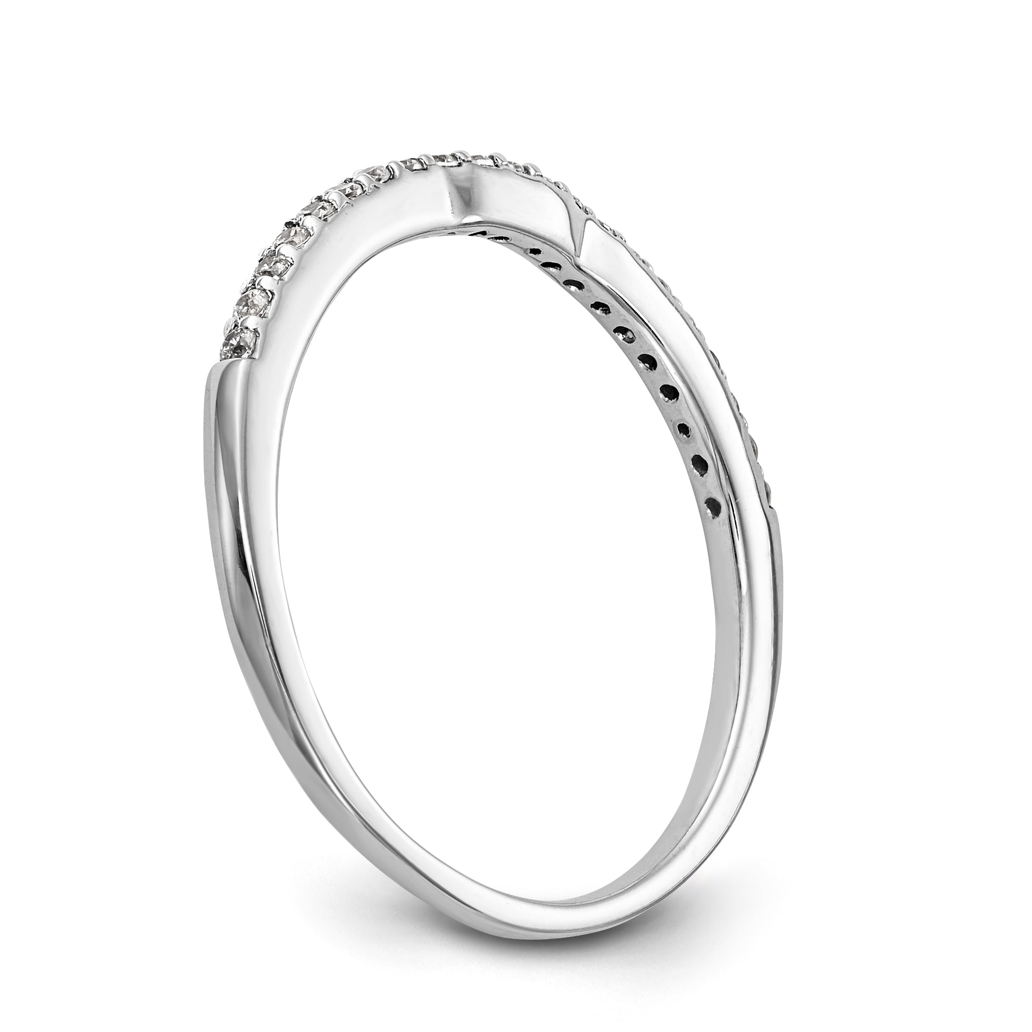 14K Weißgold Diamant-Trauring