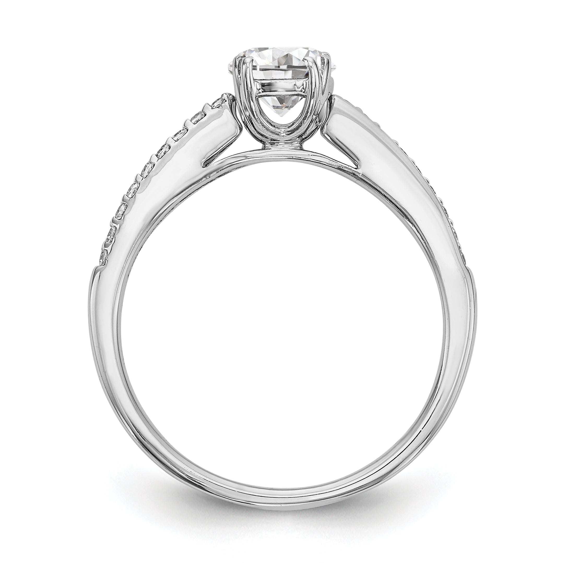 14K Weißgold Verlobungsring mit simuliertem Diamanten