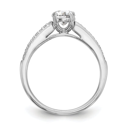 14K Weißgold Verlobungsring mit simuliertem Diamanten