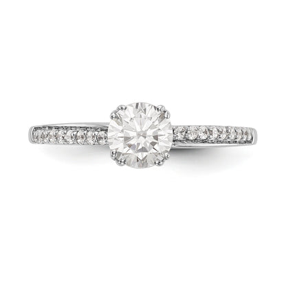 14K Weißgold Verlobungsring mit simuliertem Diamanten