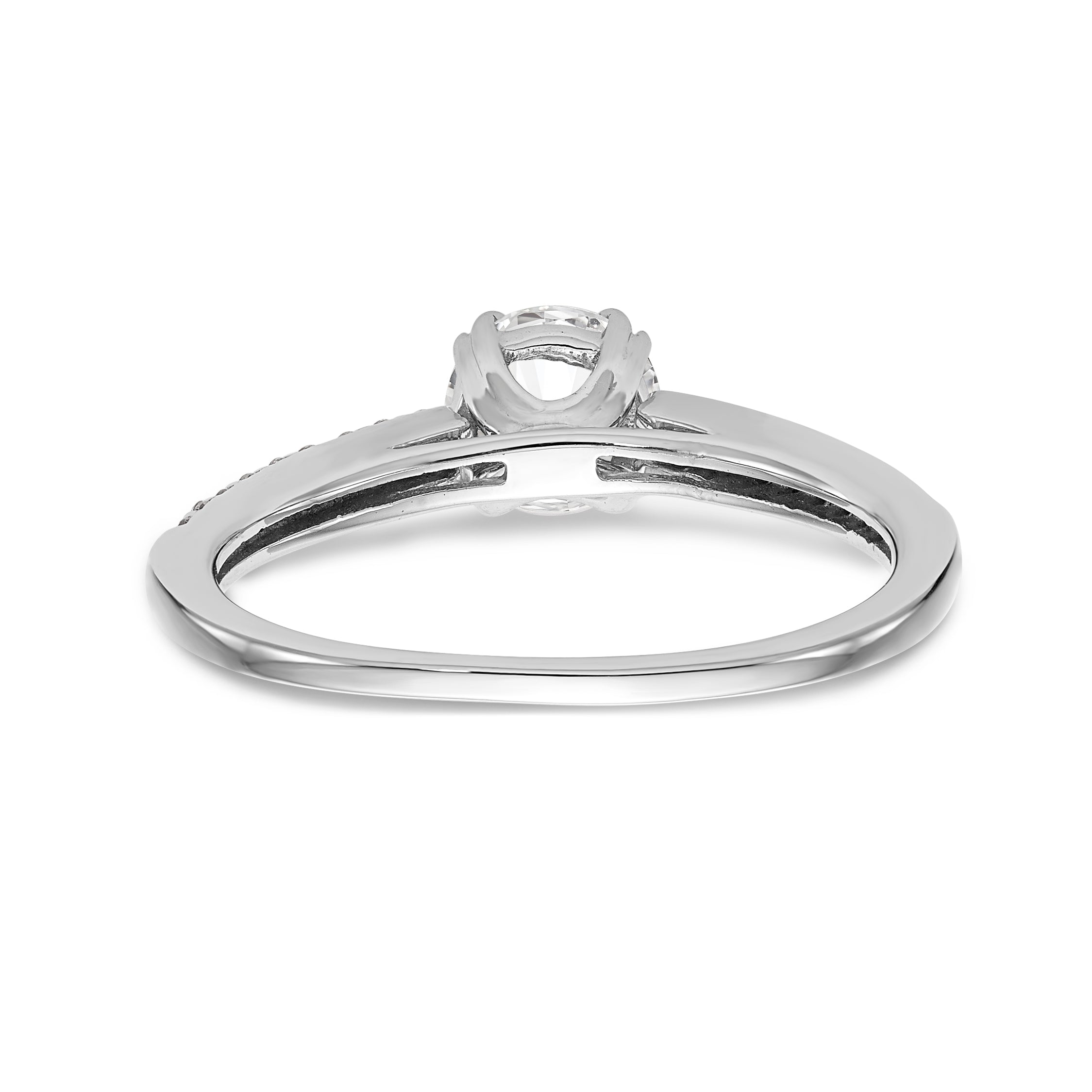 14K Weißgold Verlobungsring mit simuliertem Diamanten