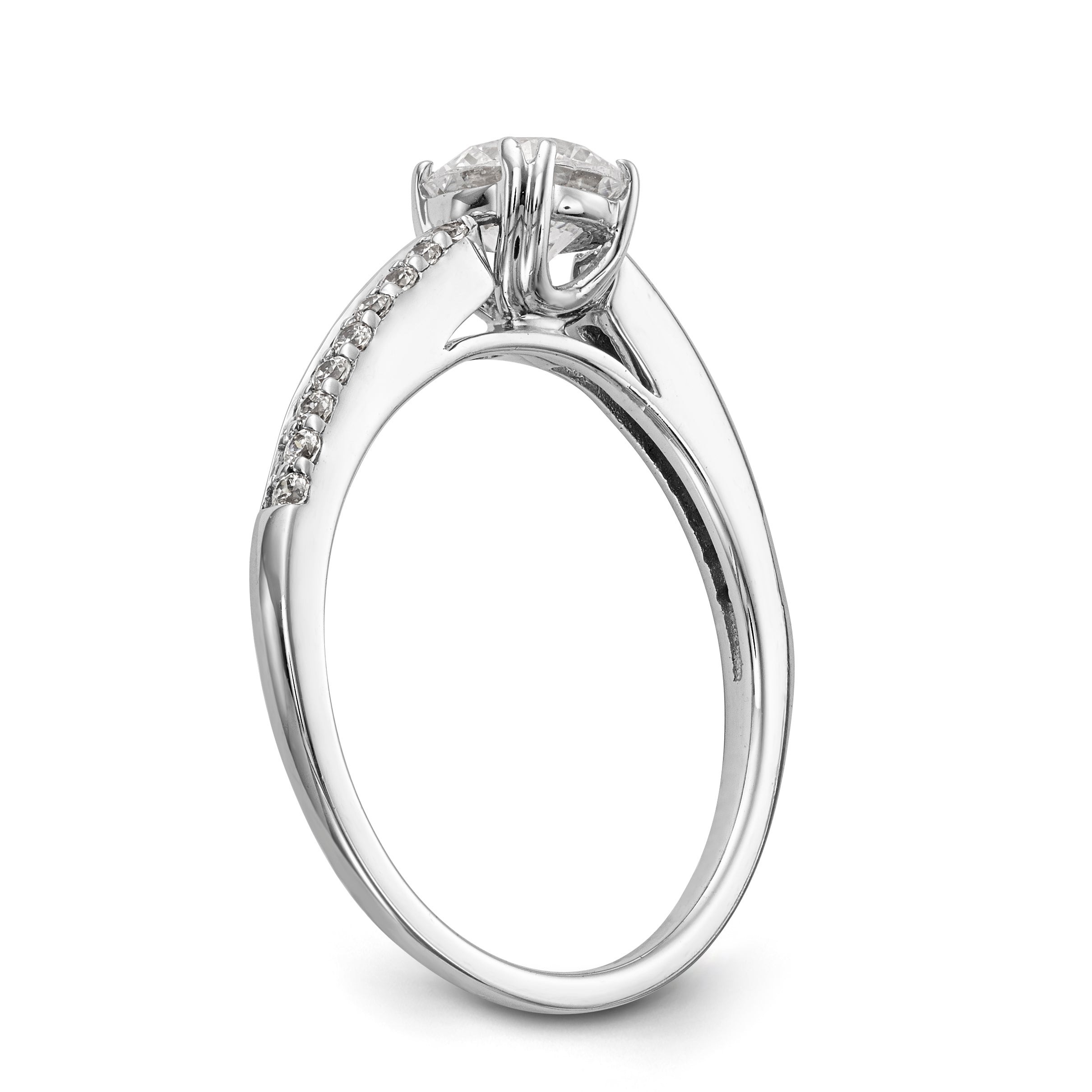 14K Weißgold Verlobungsring mit simuliertem Diamanten
